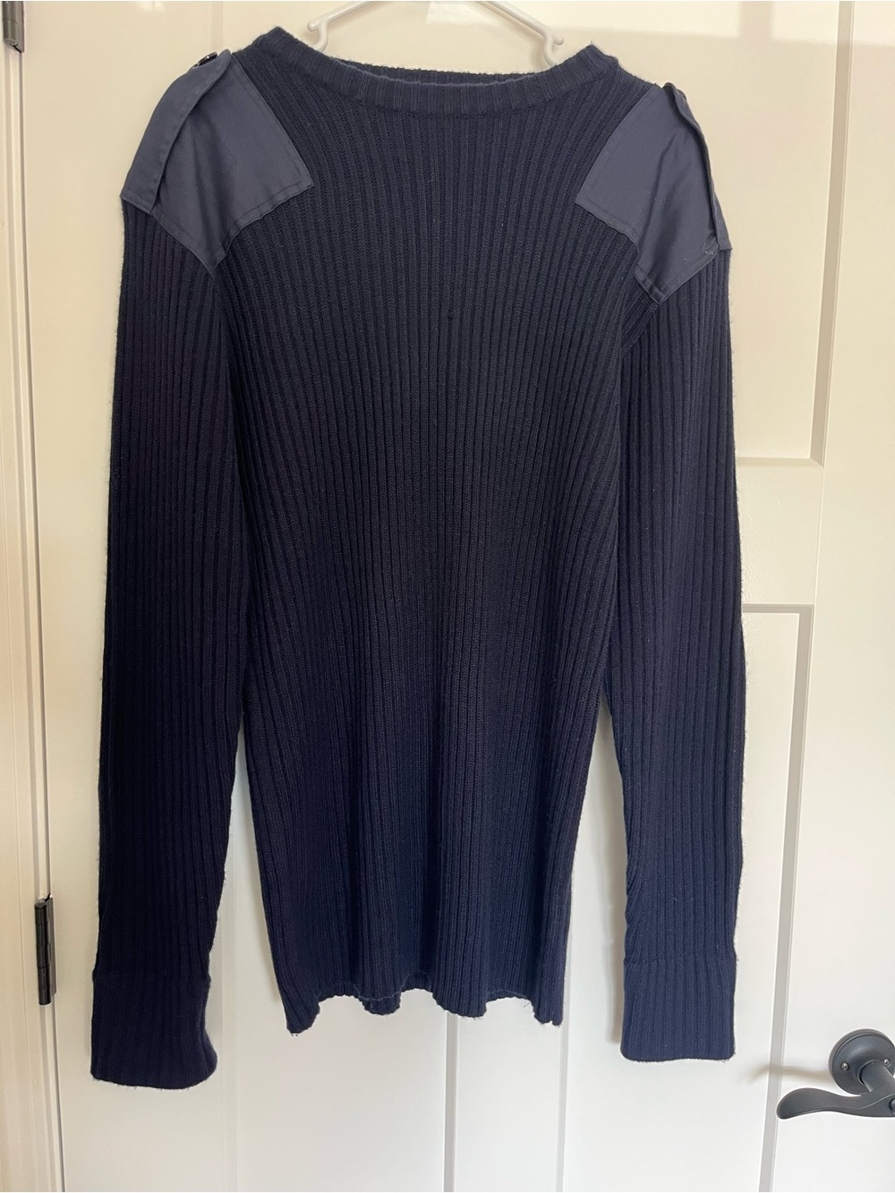 Dickies Navy Ribbed Commando Crewneck Sweater Military Style (XXL)